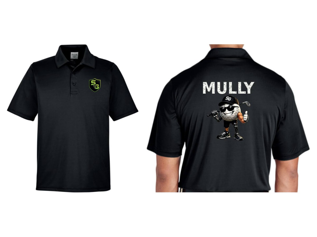 Mully Tee — Black + Green, front and back